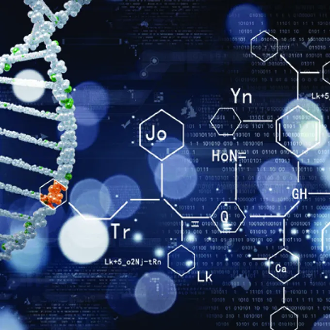 "helix and chemical compound symbols"